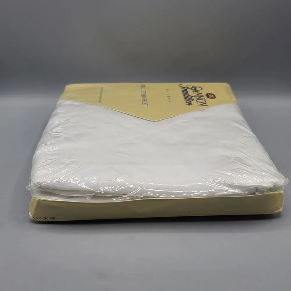 Cannon Tradition Full Fitted Sheet White Vanilla Creme Vintage Sealed